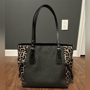 Michael Kors Black Cheetah Voyager Tote